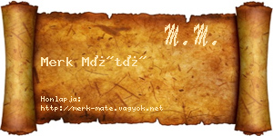 Merk Máté névjegykártya